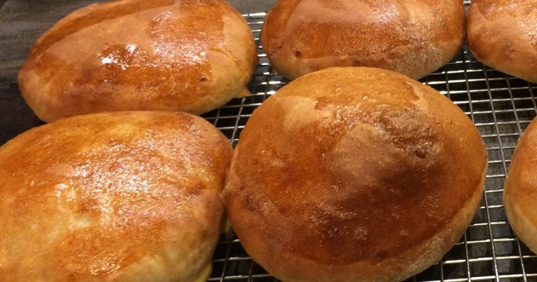 No-Knead Hamburger Buns