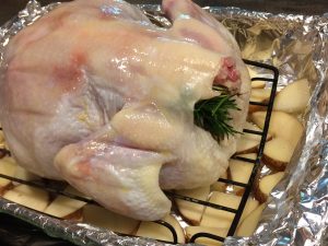 Chicken ready for the grill.