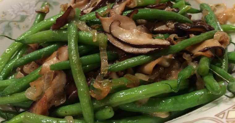 String Beans with Wild Mushrooms and Shallots